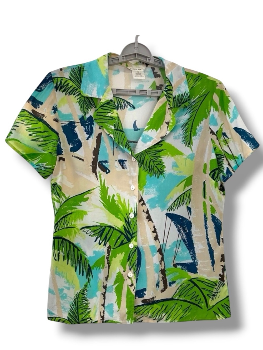 Vintage Hawaiian Tropical Weekend Traffic Shirt Button Up Women 1990’s  Medium